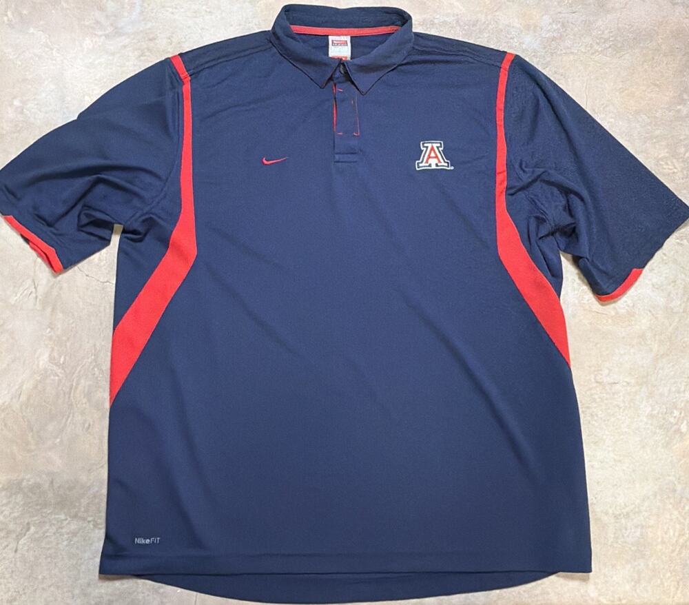 Arizona Wildcats Shirt Men XL Blue Polo Nike Dri-Fit NCAA Athletic Casual Tee